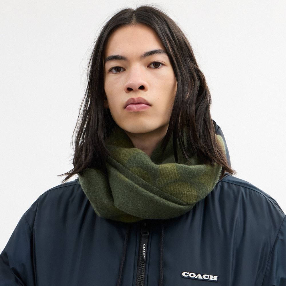 Coach Signature Oversized Muffler Olive