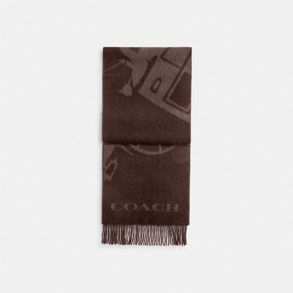 Coach Horse And Carriage Cashmere Muffler Maple