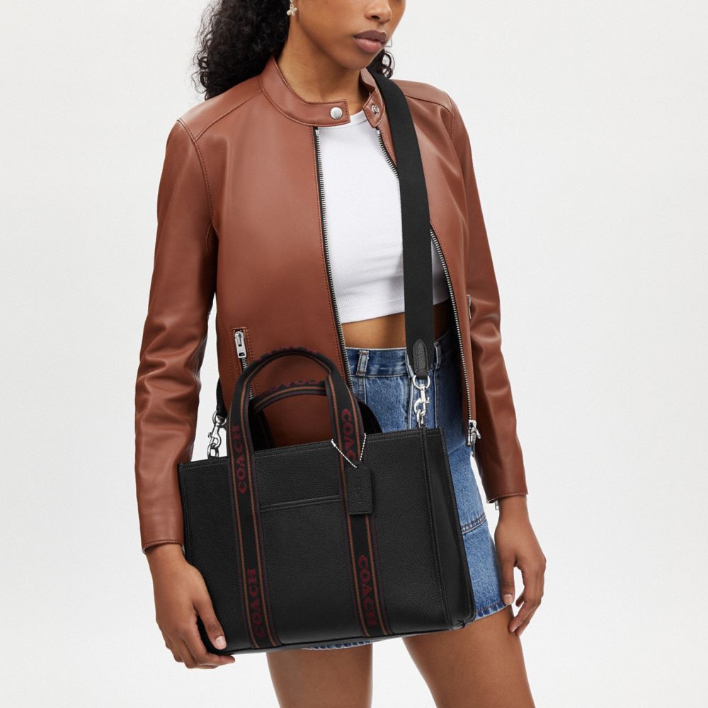 Coach Smith Tote Bag Silver Black Multi