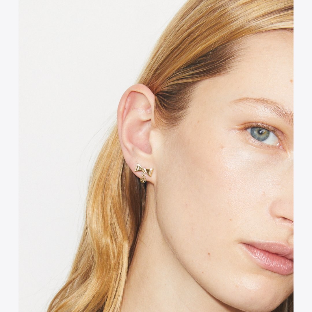 Tory Burch Curiosity Bow Earrings Tory Gold