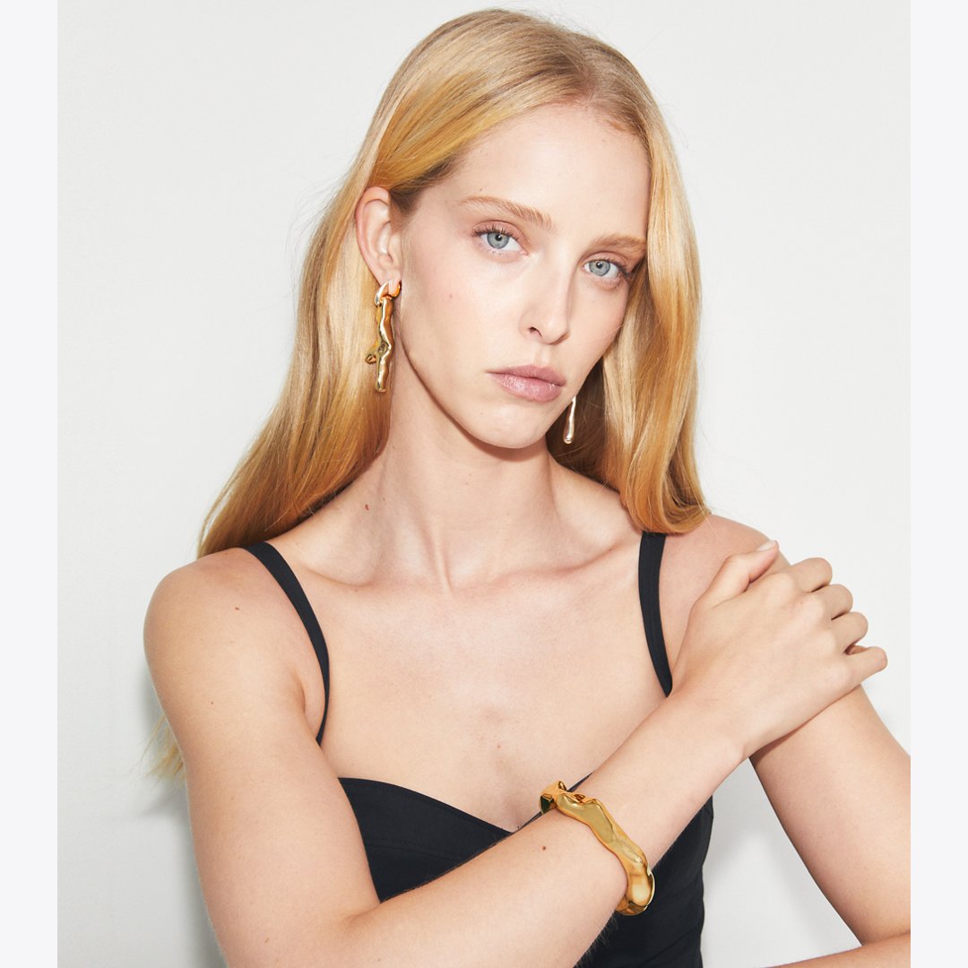 Tory Burch Curiosity Coral Cuff Light Brass