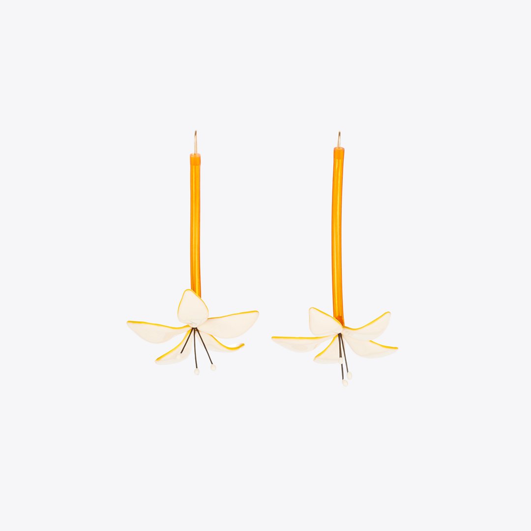 Tory Burch Curiosity Flower Earrings White