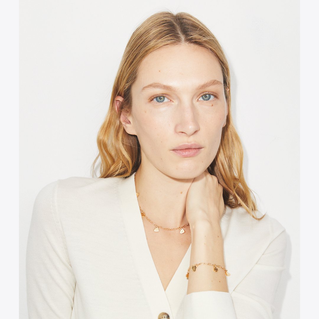 Tory Burch Curiosity Heart Necklace Tory Gold
