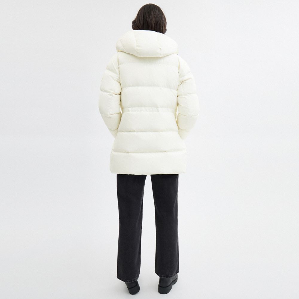 Coach Mid Puffer In Recycled Polyester Cream
