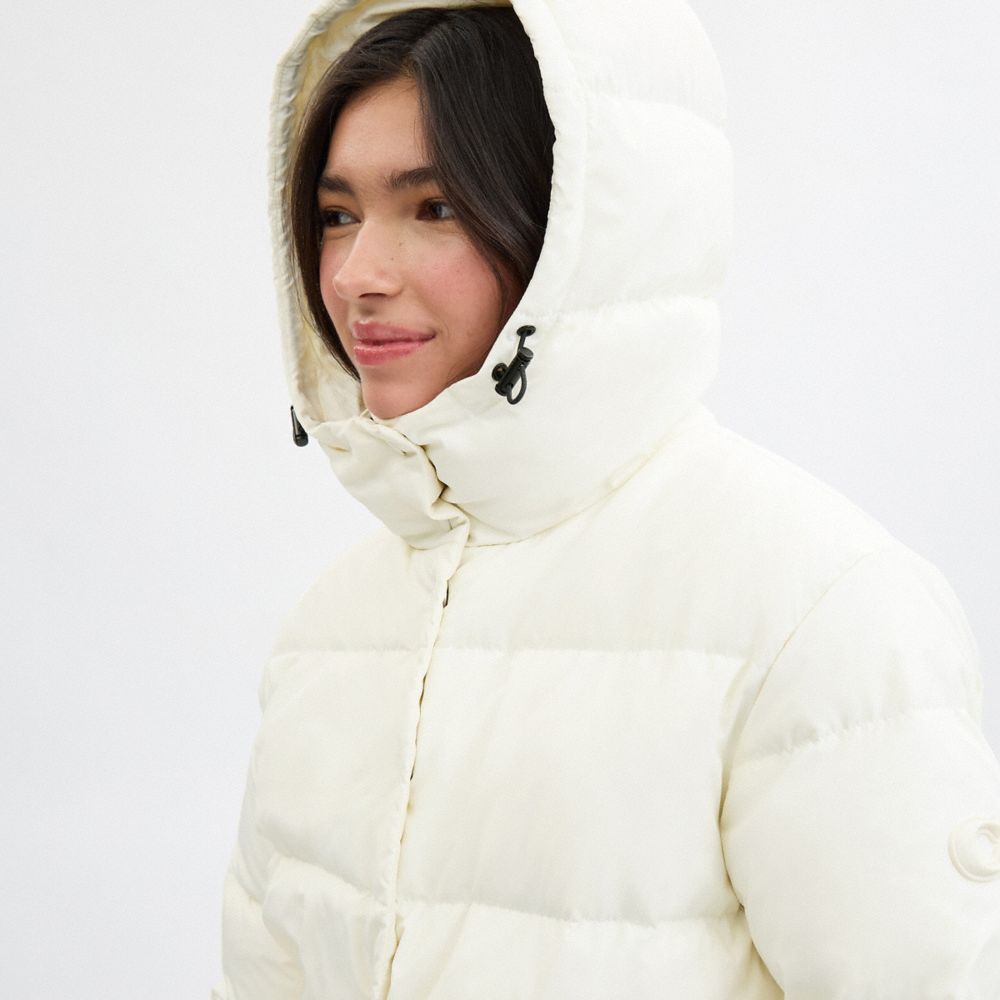 Coach Mid Puffer In Recycled Polyester Cream