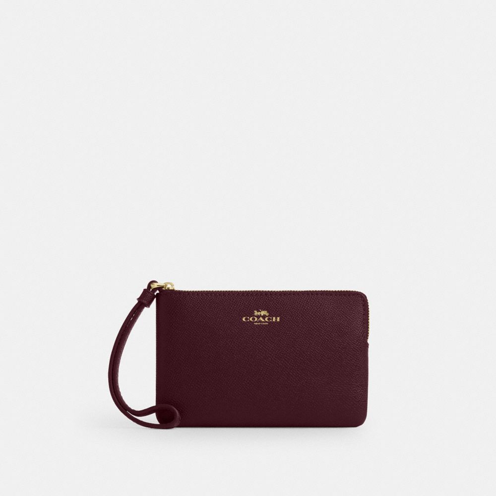 Coach Corner Zip Wristlet Gold