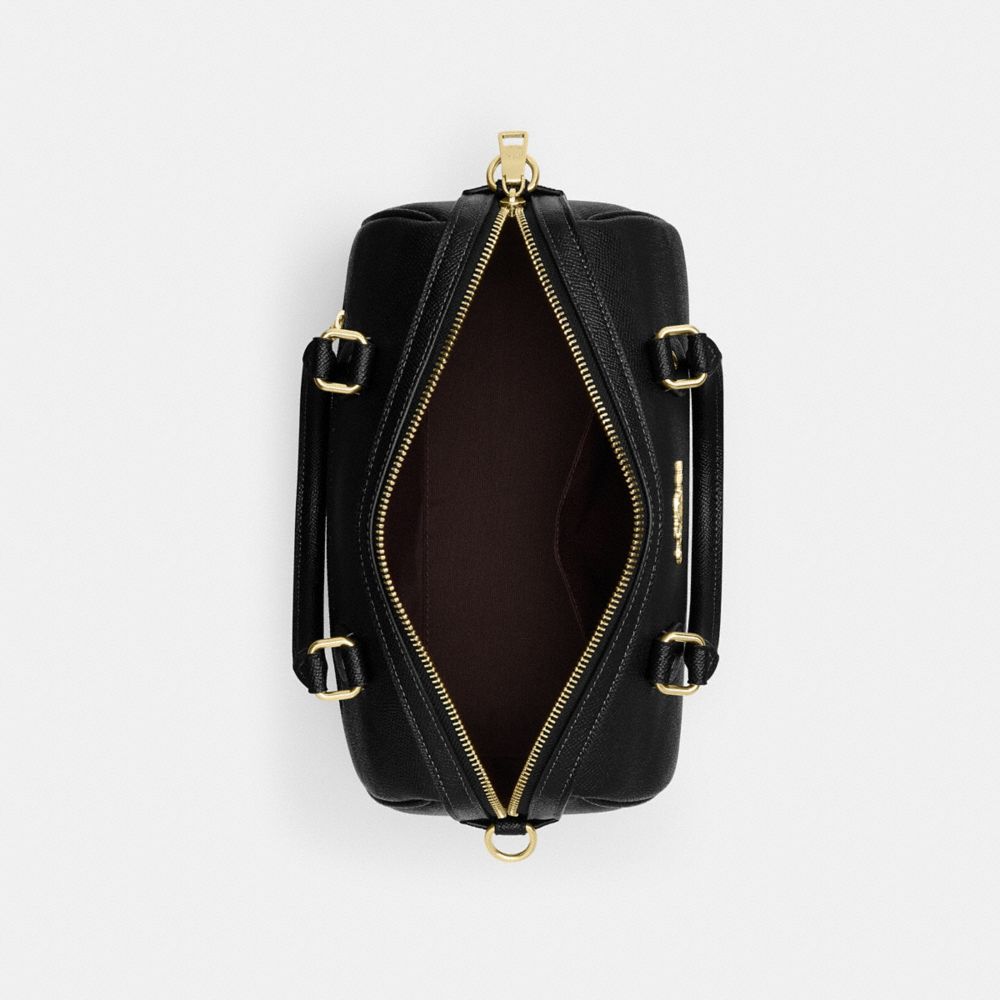 Coach Rowan Satchel Bag Gold Black