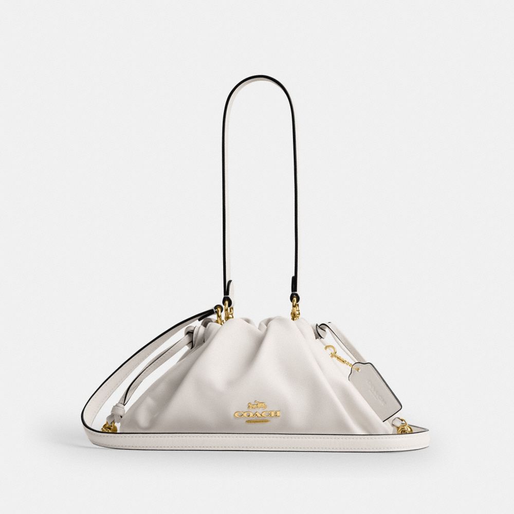 Coach Faye Shoulder Bag With Ruching Gold Chalk