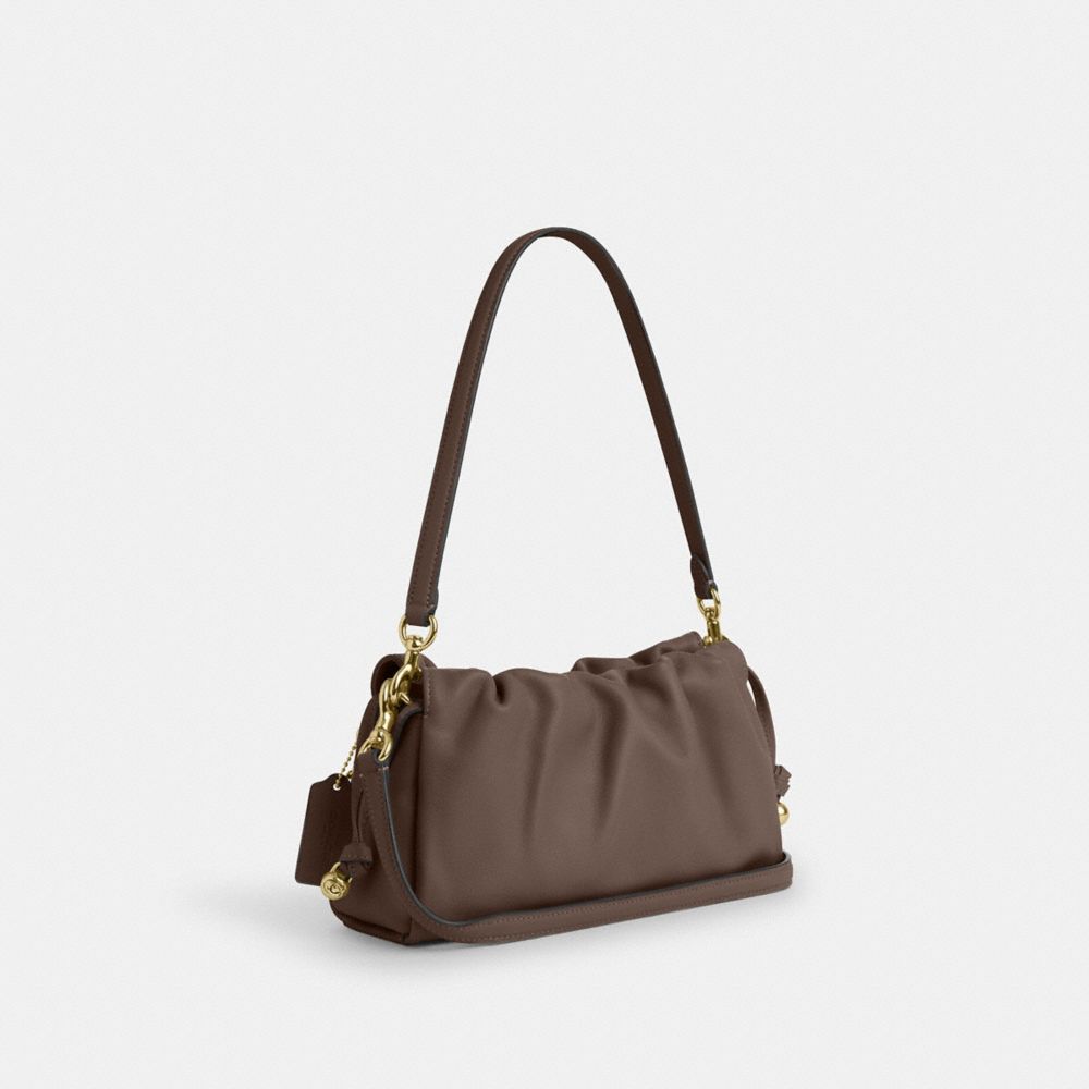 Coach Faye Shoulder Bag With Ruching Gold Dark Stone