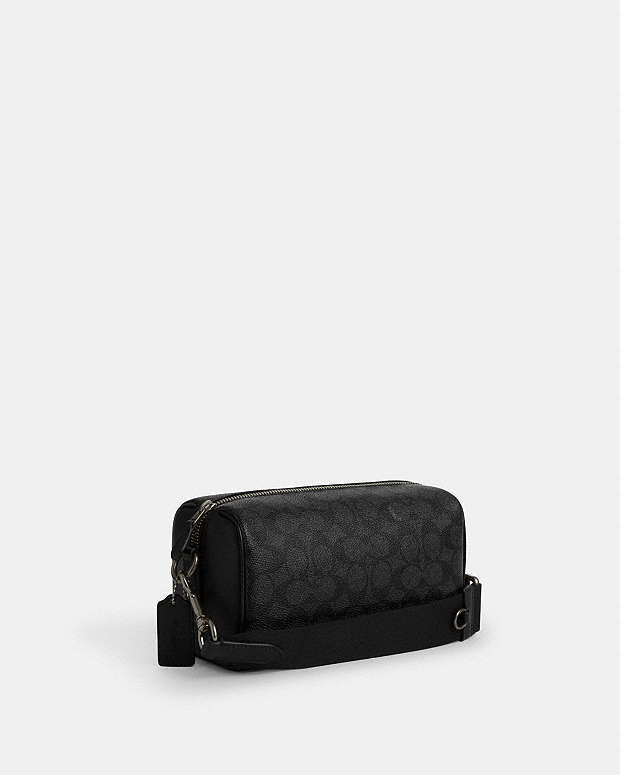 Axel Crossbody Bag In Signature Canvas Signature Canvas-Gunmetal-Charcoal-Black Signature Canvas-Gunmetal-Charcoal-Black