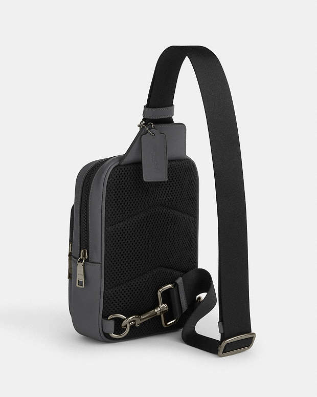 Racer Sling Pack In Signature Canvas Signature Canvas-Qb-Grey-Charcoal Signature Canvas-Qb-Grey-Charcoal