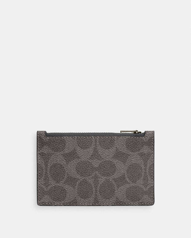 Zip Card Case In Signature Canvas Signature Canvas-Qb-Grey-Charcoal Signature Canvas-Qb-Grey-Charcoal