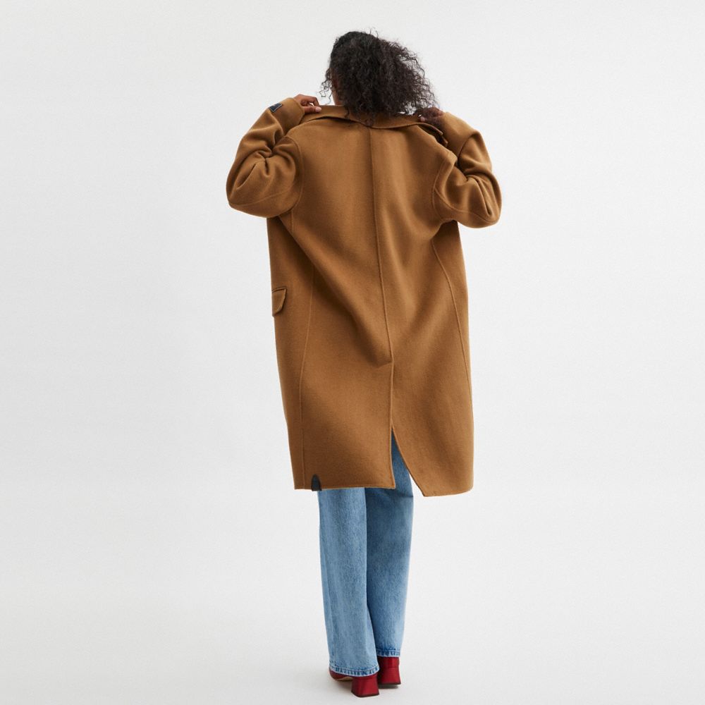 Coach Double Faced Wool Coat Camel