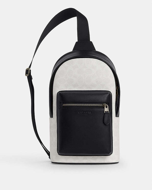 West Pack In Signature Canvas Signature Canvas-Gunmetal-Chalk-Black Signature Canvas-Gunmetal-Chalk-Black