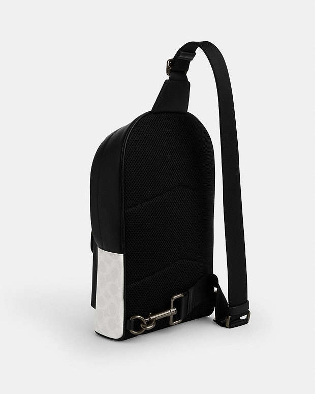 West Pack In Signature Canvas Signature Canvas-Gunmetal-Chalk-Black Signature Canvas-Gunmetal-Chalk-Black