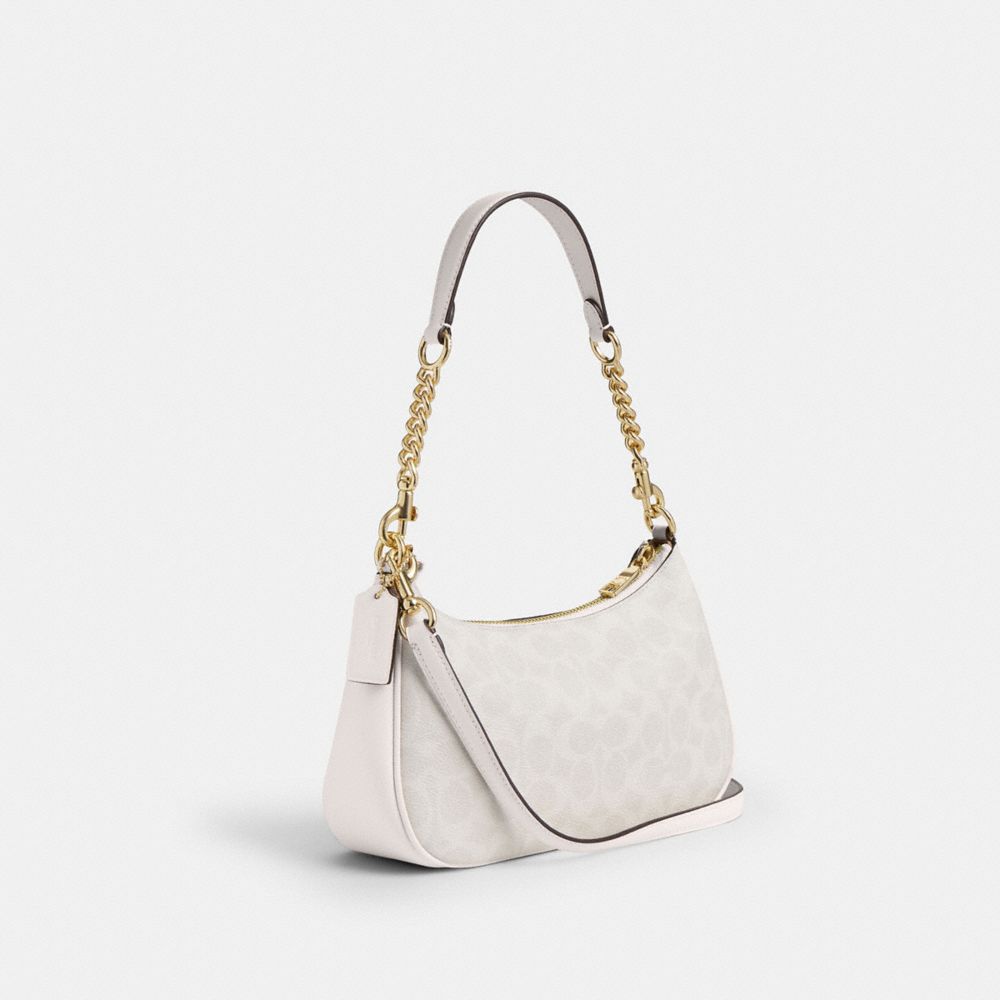 Coach Teri Shoulder Bag In Signature Canvas Gold White Chalk