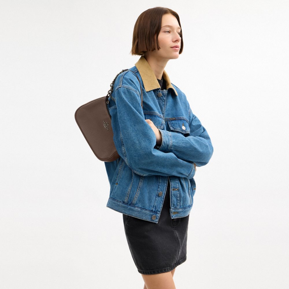 Coach Teri Shoulder Bag Gunmetal Dark Stone
