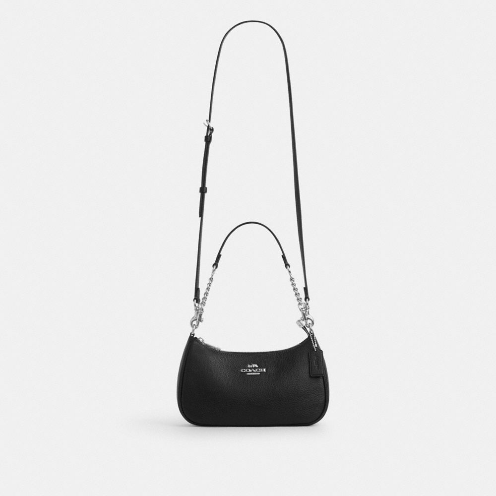 Coach Teri Shoulder Bag Silver Black
