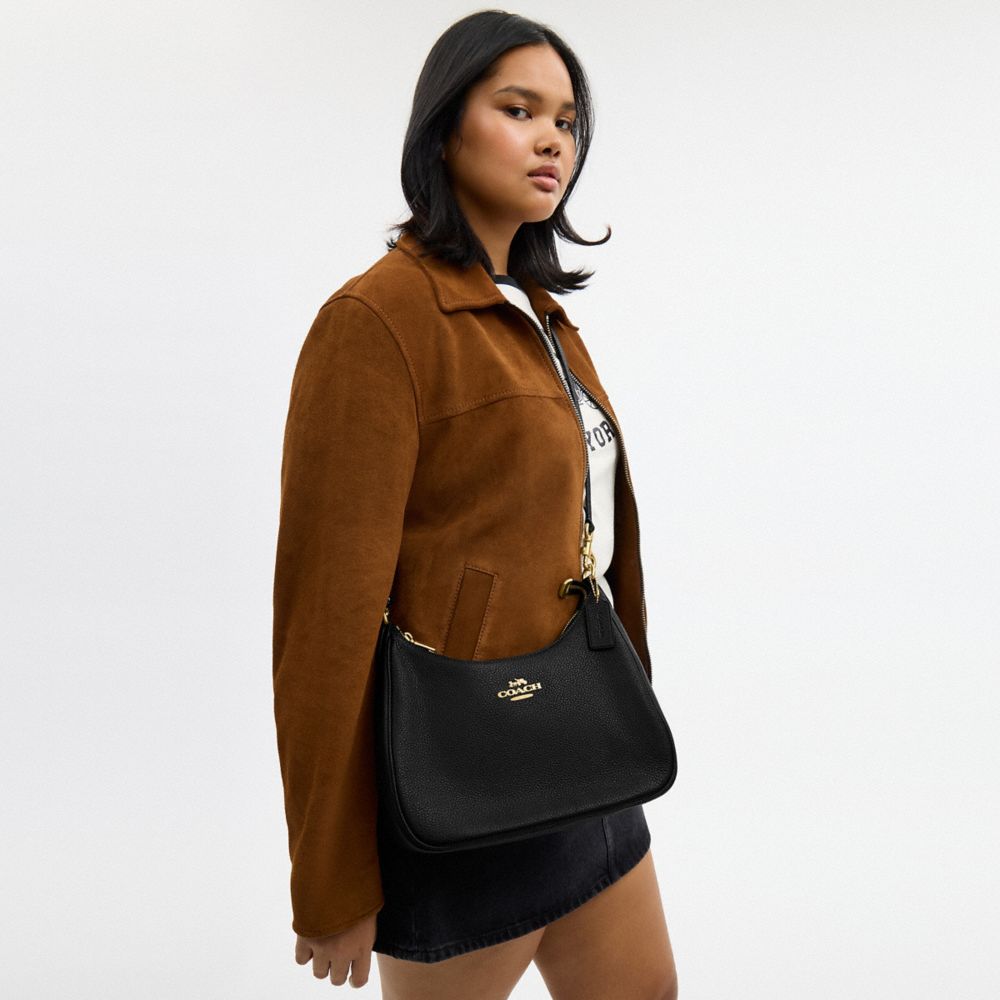 Coach Teri Hobo Bag Gold Black