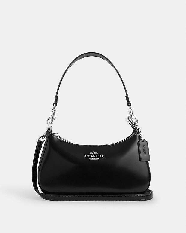 Teri Shoulder Bag Novelty Leather-Silver-Black Novelty Leather-Silver-Black