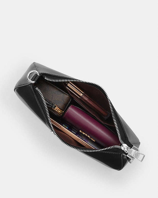 Teri Shoulder Bag Novelty Leather-Silver-Black Novelty Leather-Silver-Black