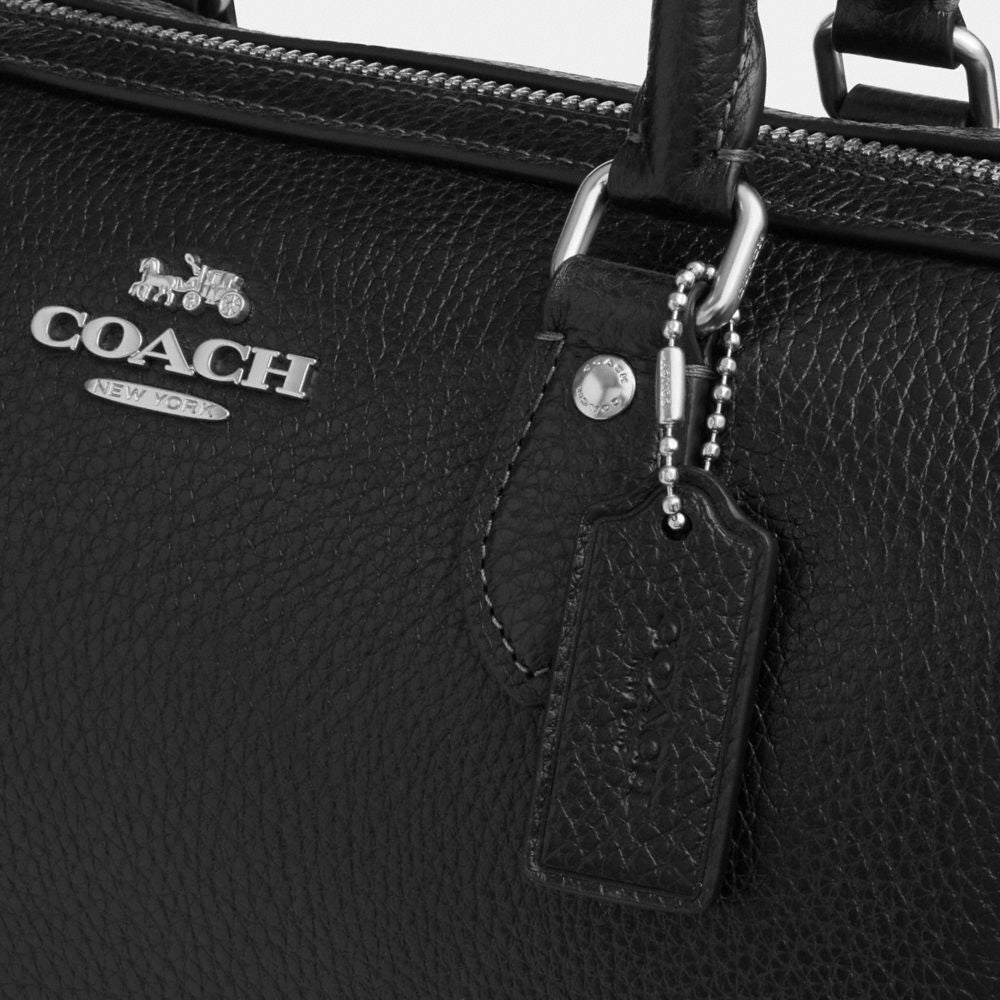 Coach Rowan Satchel Bag Silver Black
