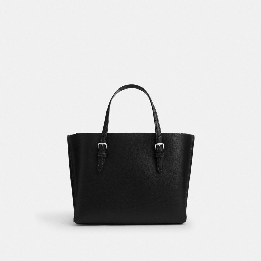 Coach Mollie Tote Bag 25 Silver Black