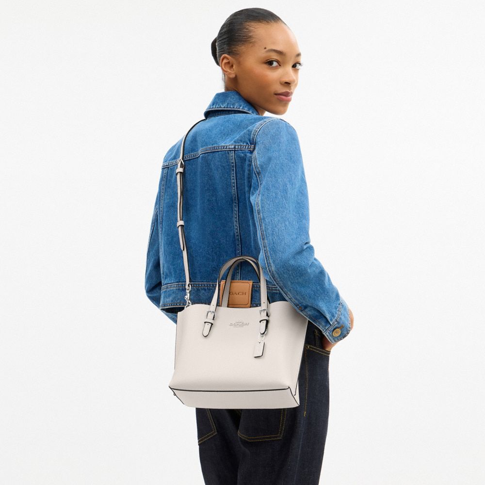 Coach Mollie Tote Bag 25 Silver Chalk