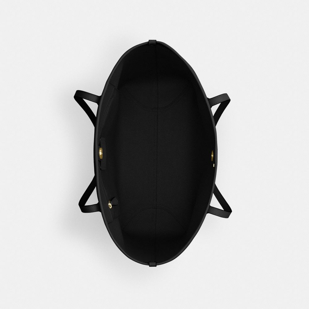 Coach City Tote Bag In Signature Canvas Gold Walnut Black