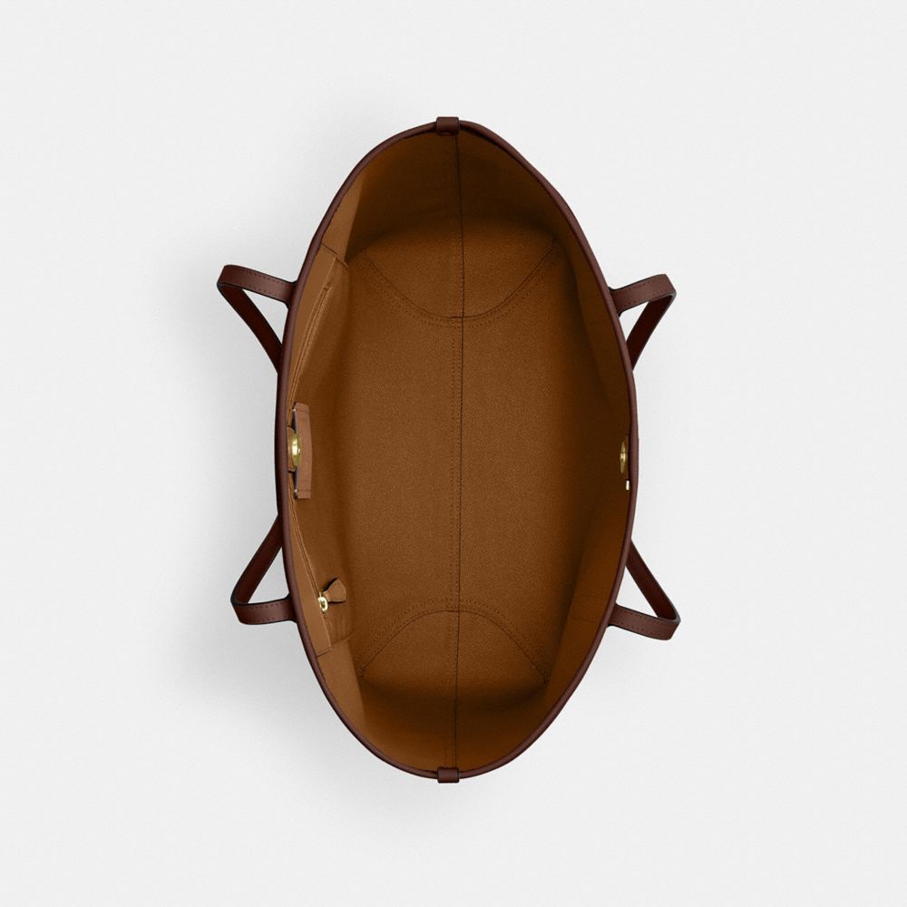 Coach City Tote Bag In Signature Canvas Gold Tan Brown