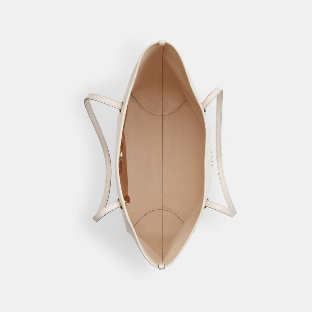 Coach City Tote Bag In Signature Canvas Gold White Chalk