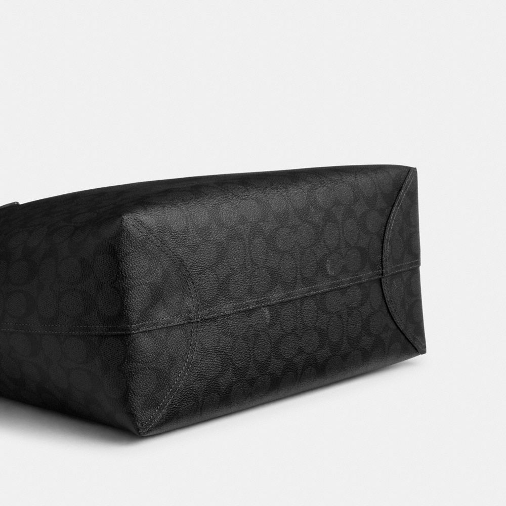 Coach City Tote Bag In Signature Canvas Gunmetal Charcoal Black