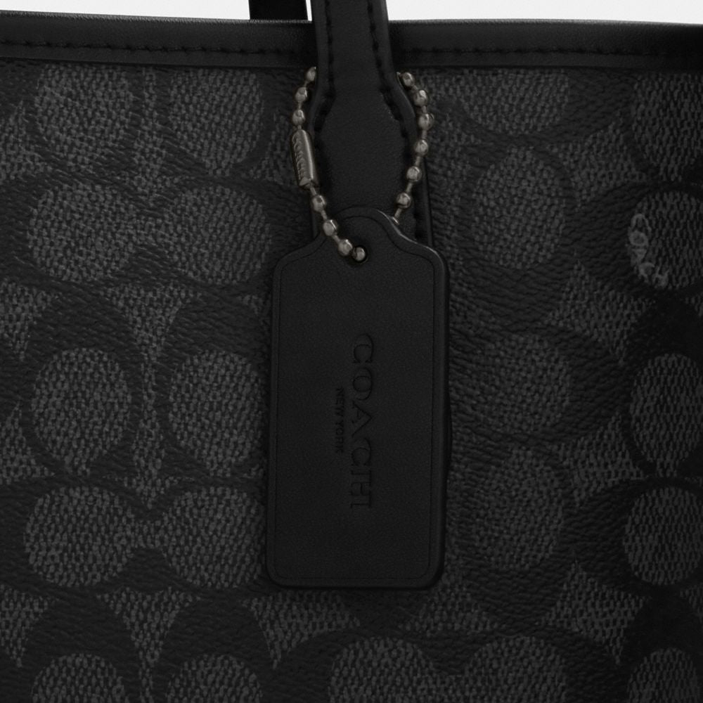 Coach City Tote Bag In Signature Canvas Gunmetal Charcoal Black