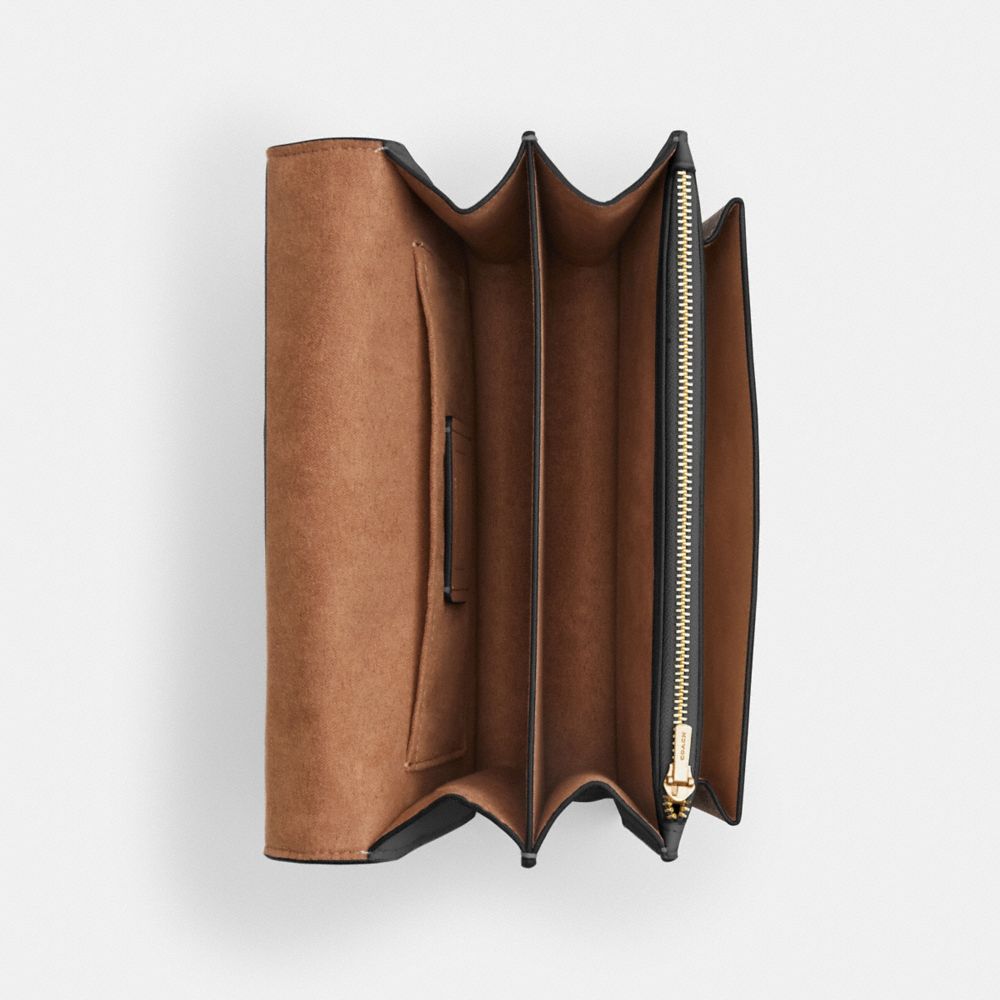 Coach Klare Crossbody Bag In Signature Canvas Gold Walnut Black