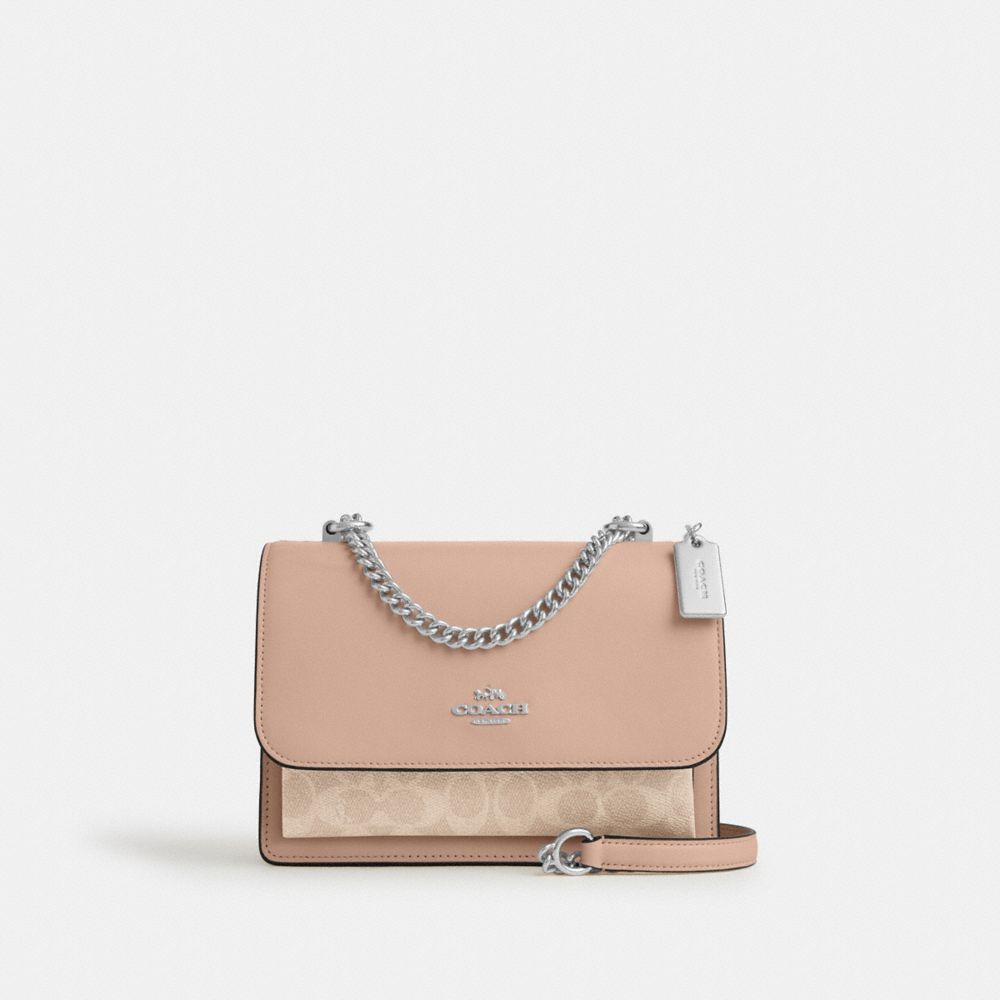 Coach Klare Crossbody Bag In Signature Canvas Silver Sand Taupe