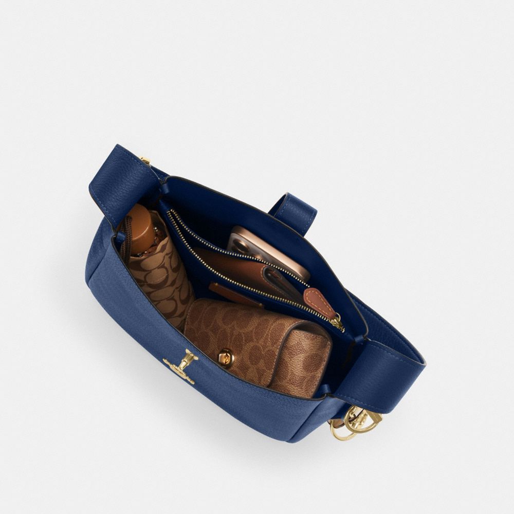 Coach Hadley Convertible Crossbody Bag Gold Deep Blue