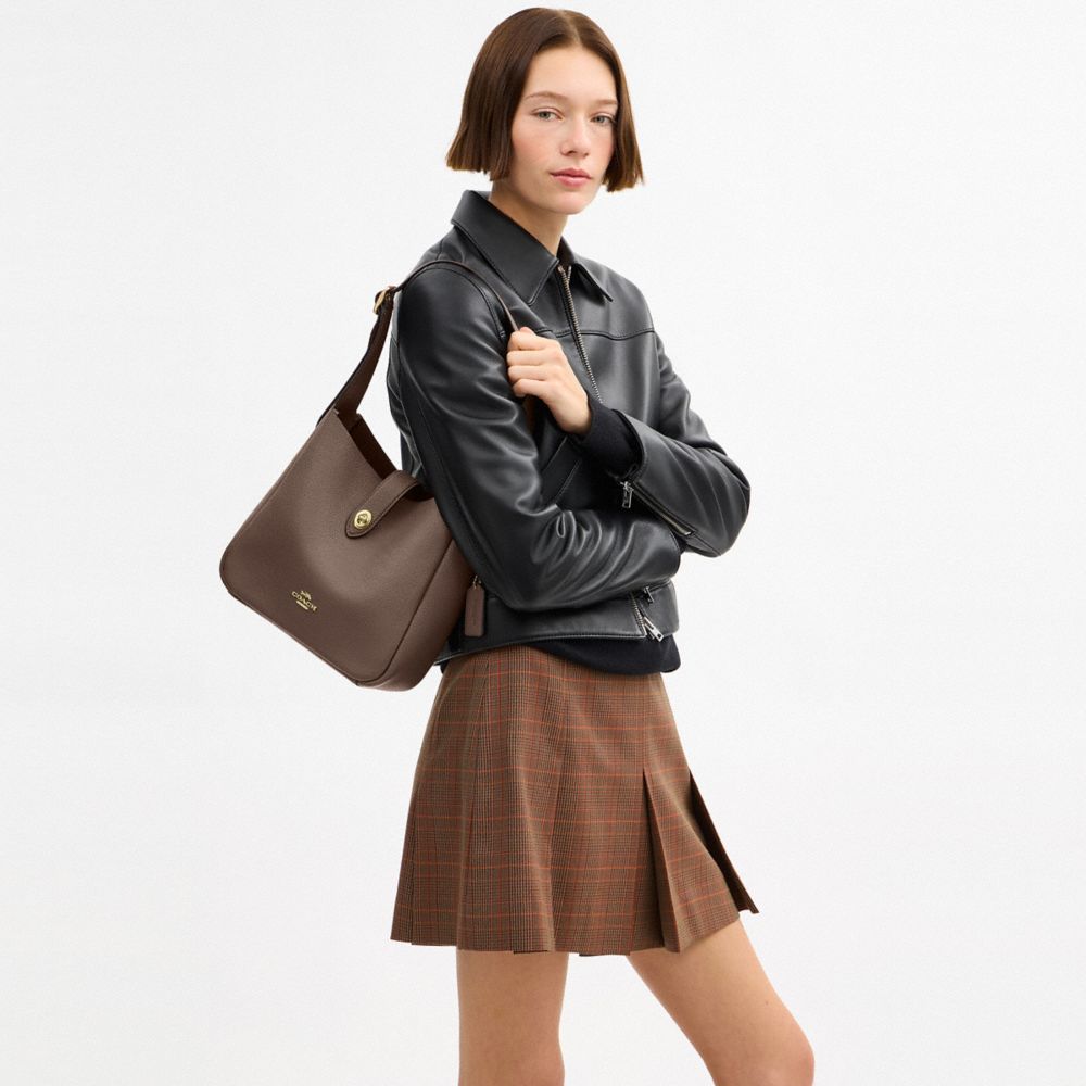 Coach Hadley Convertible Crossbody Bag Gold Dark Stone