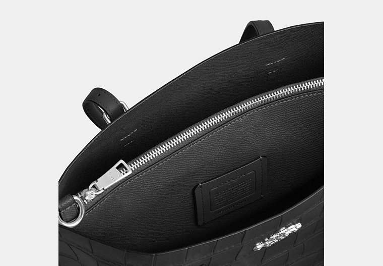 Mollie Tote Bag 25 Novelty Leather-Silver-Black Novelty Leather-Silver-Black