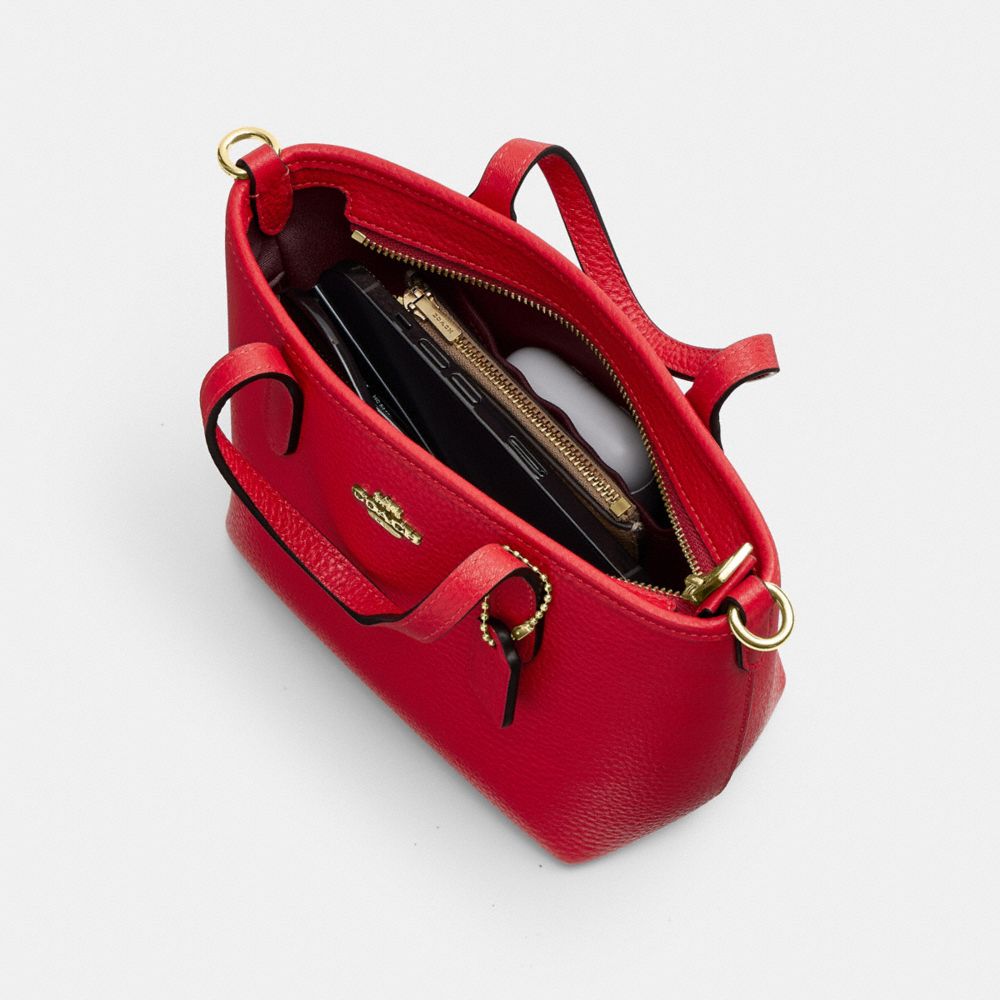 Coach City Mini Tote Bag Gold Bright Cardinal