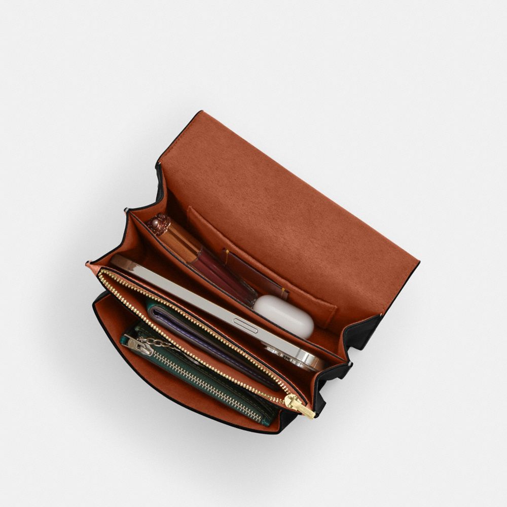 Coach Mini Klare Crossbody Bag In Signature Canvas Gold Tan Black