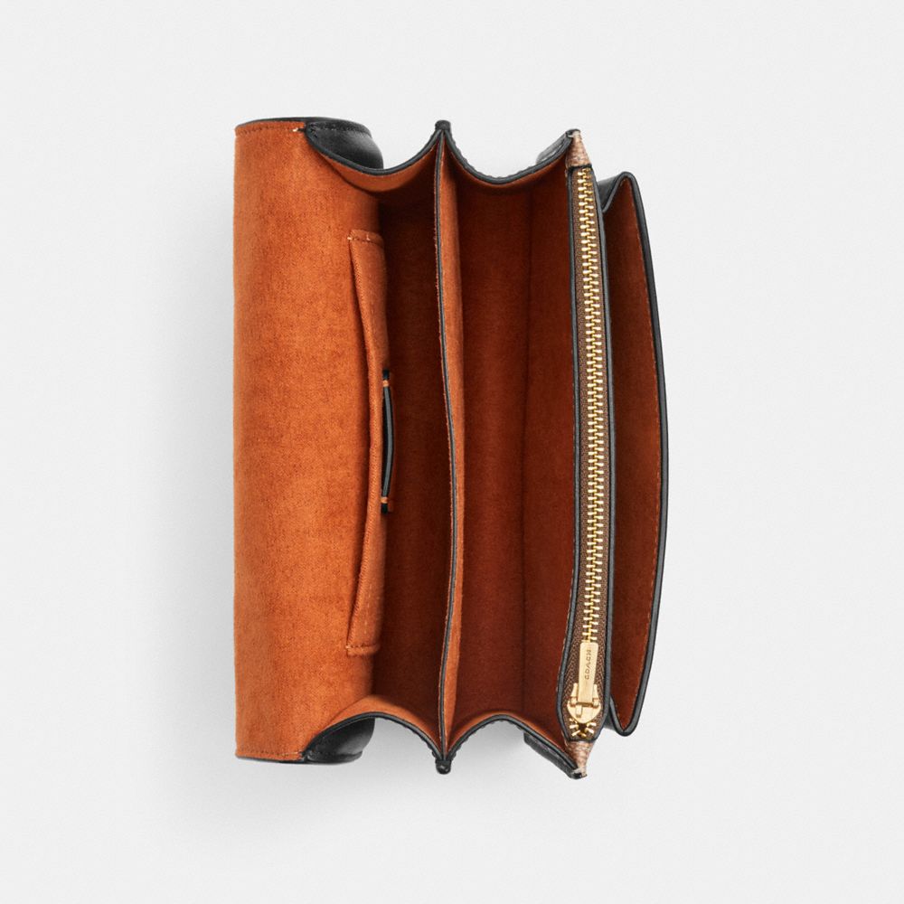 Coach Mini Klare Crossbody Bag In Signature Canvas Gold Tan Black