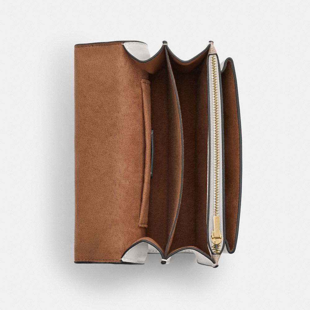 Coach Mini Klare Crossbody Bag In Signature Canvas Gold Sand Chalk