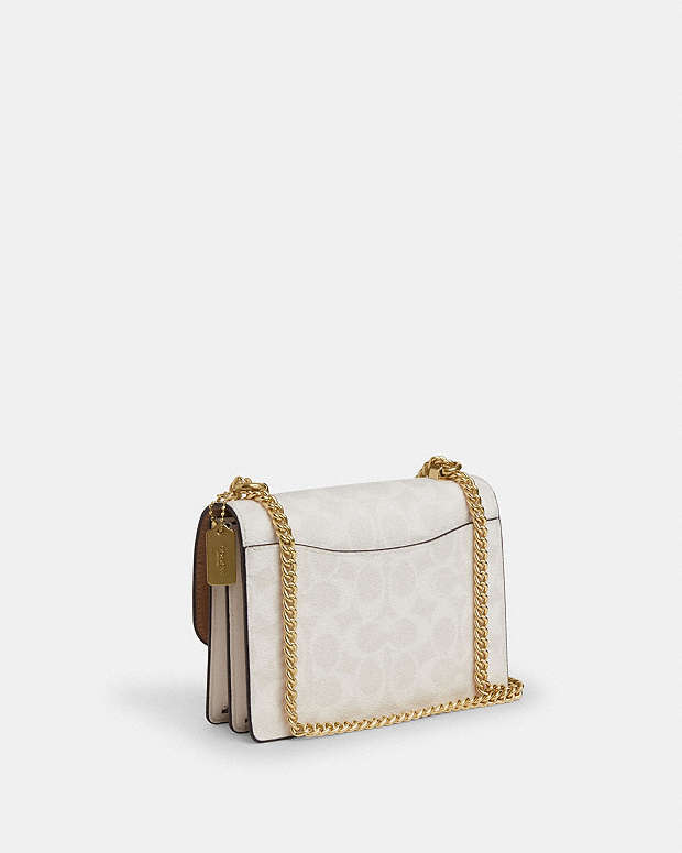 Mini Klare Crossbody Bag In Signature Canvas Signature Canvas-Gold-White-Chalk Signature Canvas-Gold-White-Chalk
