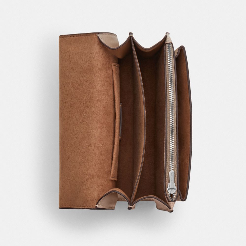 Coach Mini Klare Crossbody Bag In Signature Canvas Silver Sand Taupe