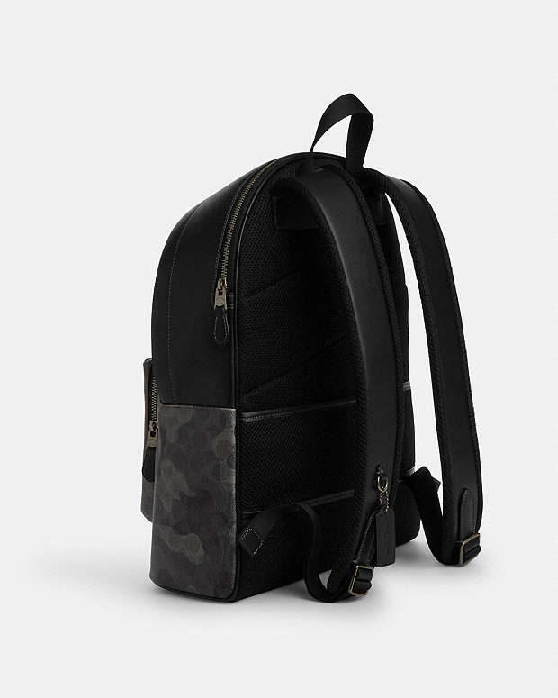 West Backpack In Signature Camo Print Signature Canvas-Gunmetal-Grey Multi Signature Canvas-Gunmetal-Grey Multi