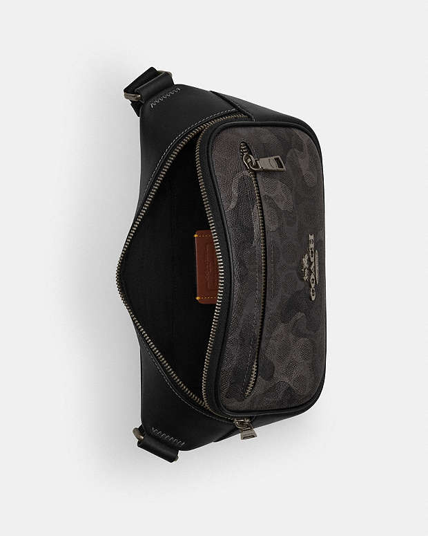 Elias Belt Bag In Signature Camo Print Signature Canvas-Gunmetal-Grey Multi Signature Canvas-Gunmetal-Grey Multi