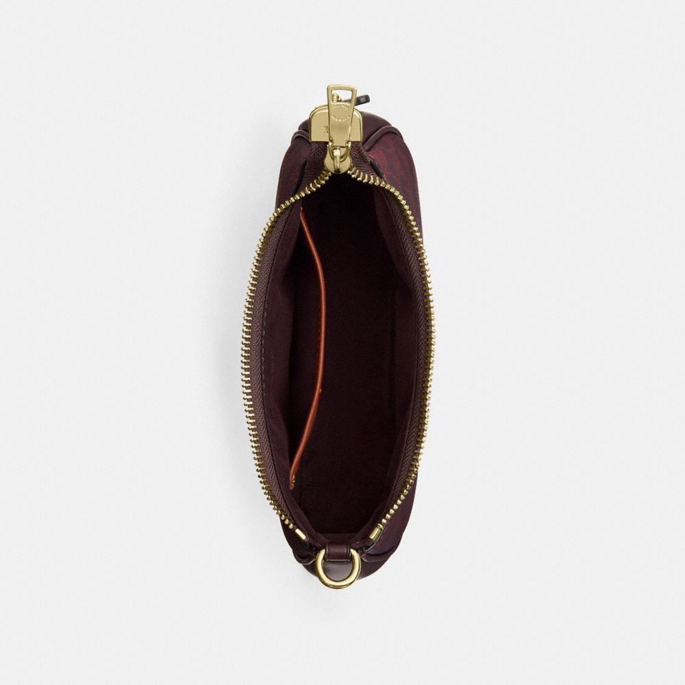 Coach Teri Mini Crossbody Bag In Signature Canvas Gold/Black Currant