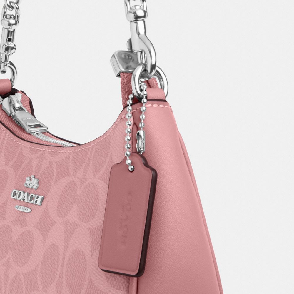 Coach Teri Mini Crossbody Bag In Signature Canvas Silver