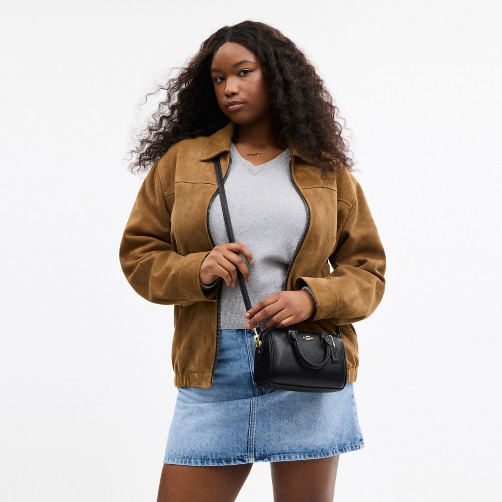 Coach Mini Rowan Crossbody Bag Gold Black