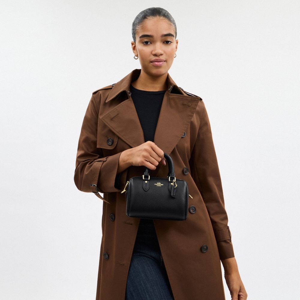 Coach Mini Rowan Crossbody Bag Gold Black